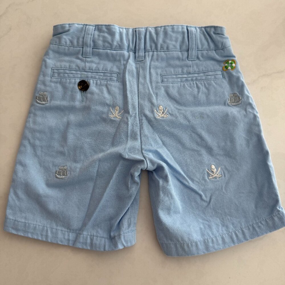 Castaway Nantucket Island Clothing Boys Shorts Light Blue with White Embroidery